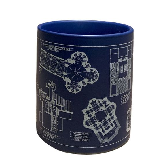 THE Unemployed Philosophers Guild Architecture Coffee Mug Architectural Drawings - Picture 2 of 7